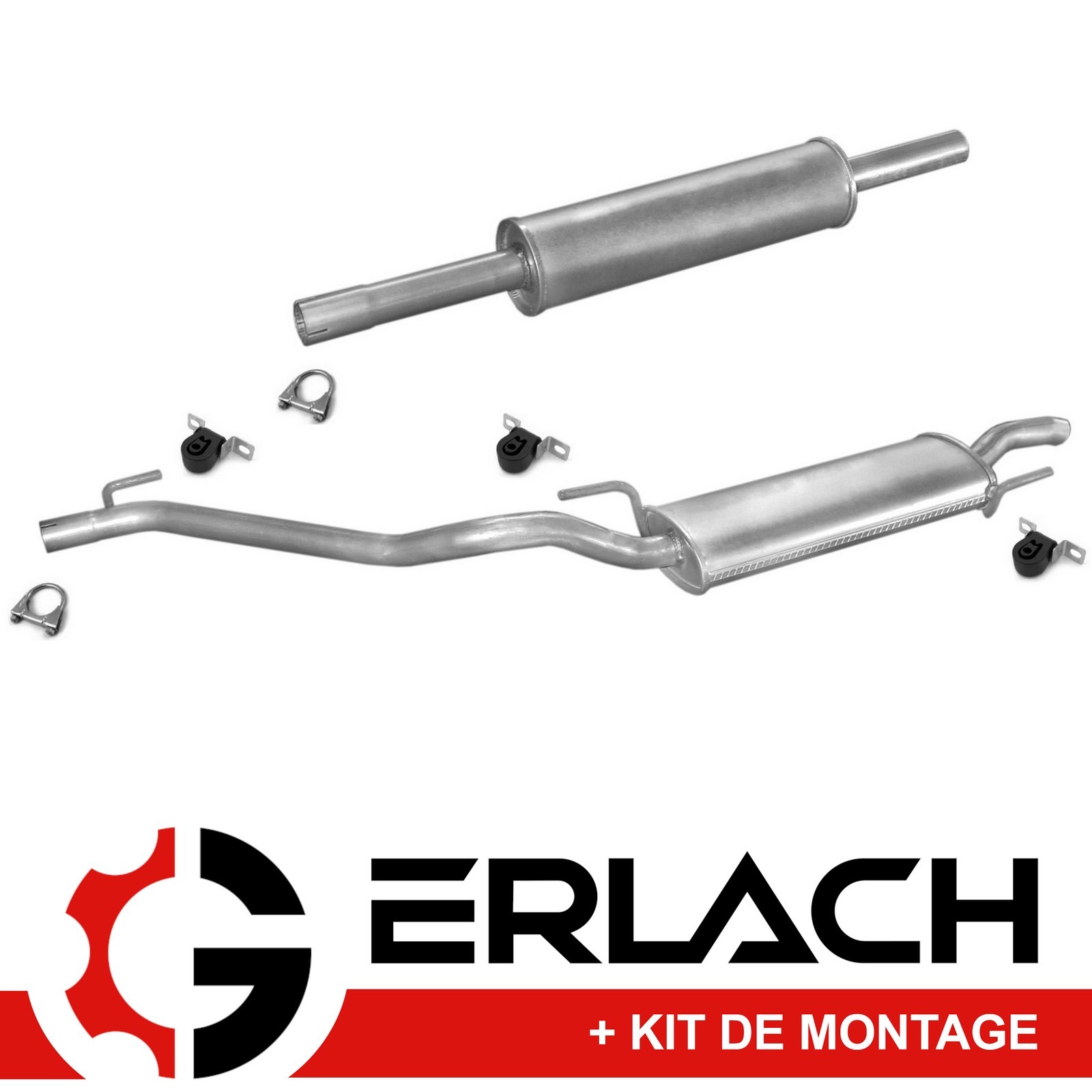 Echappement silencieux Golf 3 en acier aluminise durable pour 1.6 et 1.8