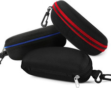 3Pcs Zipper Hard Sunglasses Cases Portable Travel Eyeglasses Cases with Plastic