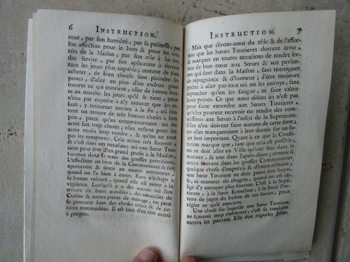 INSTRUCTIONS POUR LES SOEURS TOURIERES de la Visitation Sainte-Marie. Toul 1749. - Afbeelding 5 van 7