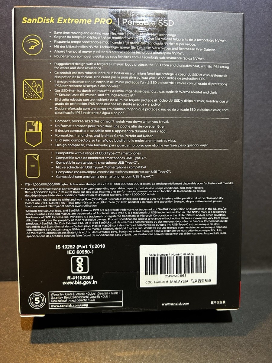 SanDisk Extreme PRO V2 4TB USB-C Portable External SSD (SDSSDE81