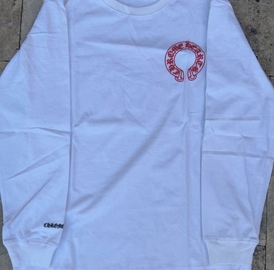 Chrome Hearts White Cotton Long Sleeve Graphic Crewneck T-Shirt Men's M