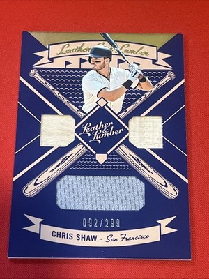 2019 Leather & Lumber and Triple Relics Gold /299 Chris Shaw Rookie RC