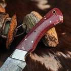 9.2" inch Damascus Steel Hunting Knife Full Tang Resin Handle Leather Sheath — photo 3