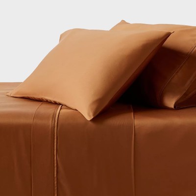 Threshold 320TC Satin 4-Piece Sheet Set Cooling Soft TENCEL Lyocell