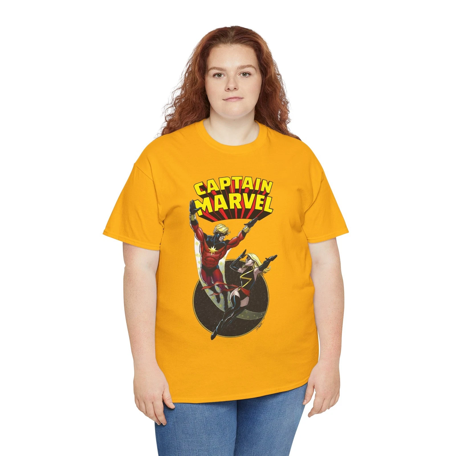 Captain Marvel T-Shirt - George Perez Art - Mar-Vell, Carol Danvers