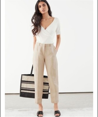 Women & Other Stories Trousers Beige Viscose 32