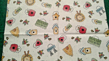 Fabric Timeless Treasure "Birds Bees" 3 Pcs same Birdhouses Bees Hat 2.25