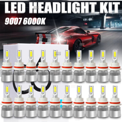Whosesales 20PCS 9007 LED Headlights Bulbs Kit High Low Beam 6000K Super Bright
