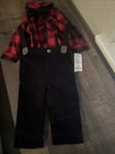 Carter's Baby Boy 6M 3-Piece Pant Set Red  Flannel W/ Suspenders/ Bow Tie NWT — photo 2