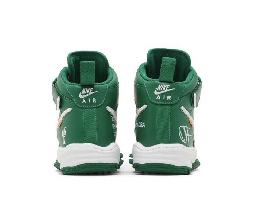 OFF WHITE X NIKE Taglia 12 5 Nike Air Force 1 Mid SP x bianco sporco ""Verde pino"" (DR0500 300)
