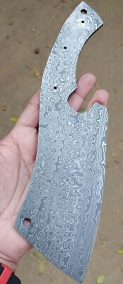 10'' Custom And Handmade Damascus Steel Blank Blade Chef Cleaver / Chopper Knife
