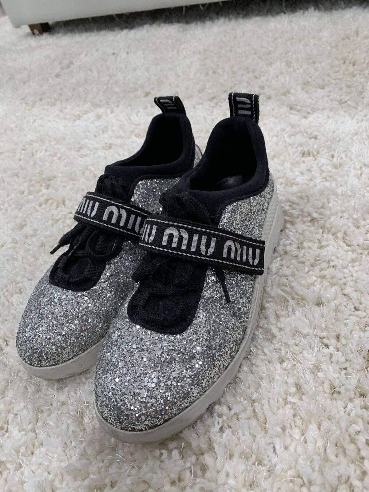 Glitter trainers Miu Miu Navy size 35.5 EU in Glitter - 23976513