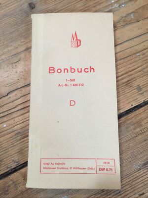 Alt DDR Bonbuch Artikelnummer 1428512 1-360 Mühlhäuser Druckhaus Ostalgie Thür.