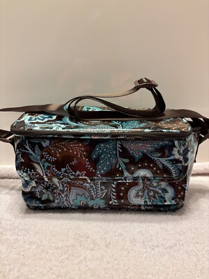 Vera Bradley Vinyl Insulated Blue/Green Paisley Stay Cooler Lunch