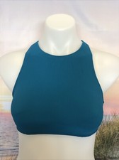NWT Cupshe One Piece Bikini Top Size XS Teal Blue Textured