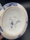 Italian Porcelain White Basket Delicate Flowers Blue Trim Bassano Flower Girl — photo 6