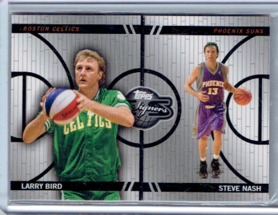 LARRY BIRD / STEVE NASH 2008-09 Topps Co-Signers CHANGING FACES /899 SPLIT Card 