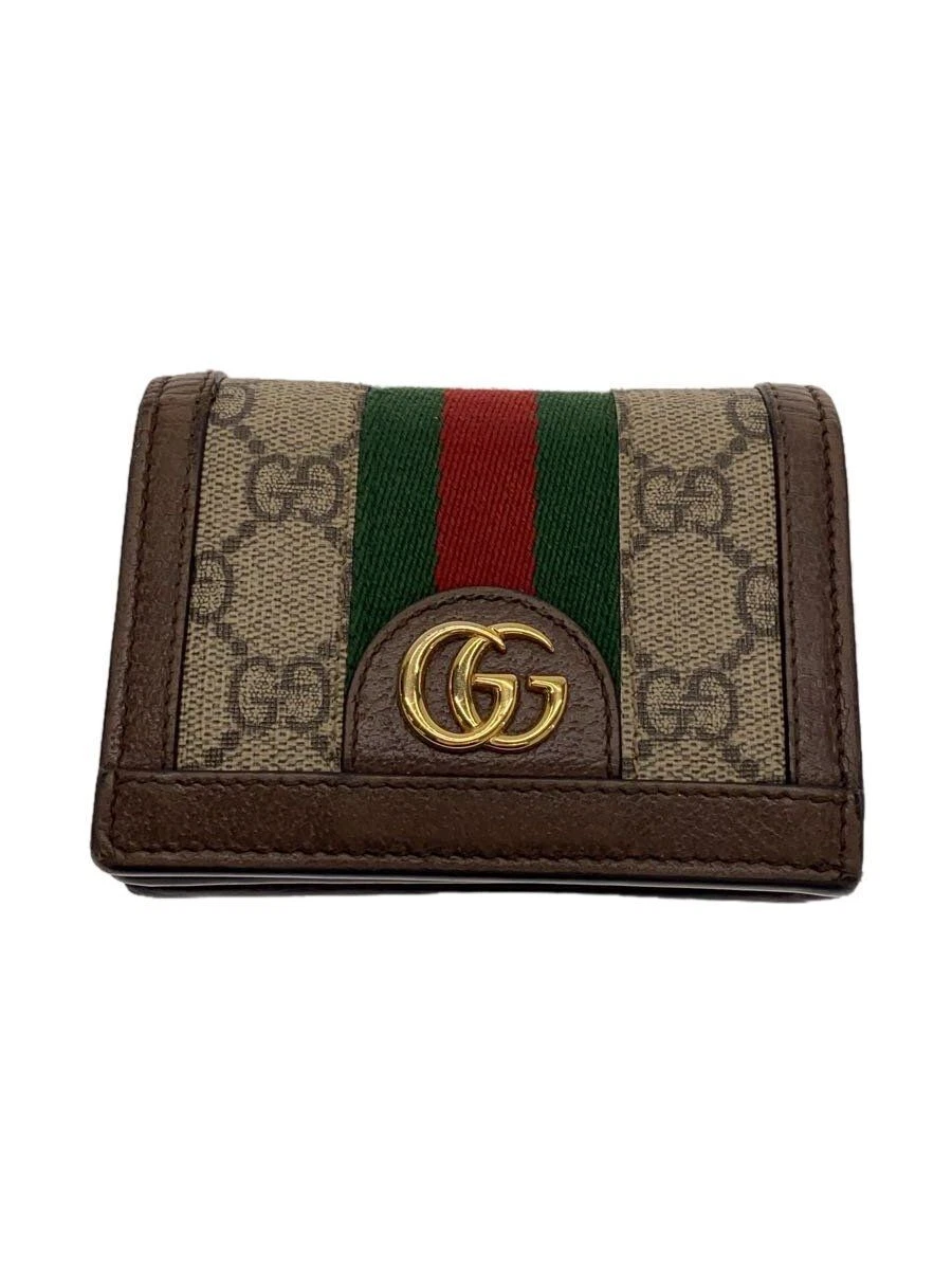 Portefeuille homme GUCCI 2 plis Ophidia GG Supreme cuir marron motif total occasion