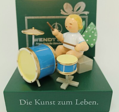 Wendt & Kühn Engel mit zweiteiligem Schlagzeug 650/44a Orchesterengel NEU