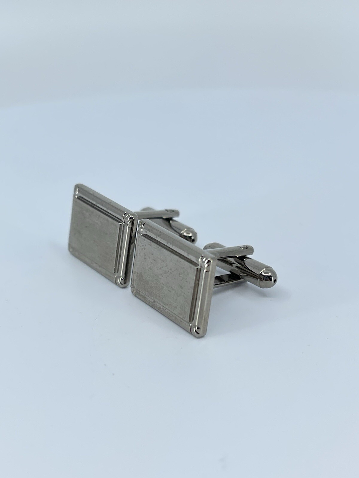 Gray rectangle cufflinks brushed and polished fra… - image 19