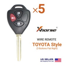 5 Xhorse Universal Wire Remote Key For Toyota Style Flat Right 3b Xkto04en