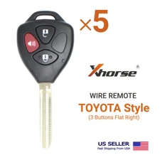 5× Xhorse Universal Wire Remote Key For Toyota Style Flat Right 3B XKTO04EN