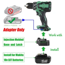 1x for Makita 18V LXT Li-Ion Batteries To fits Metabo 18V HPT Drill Tool Adapter