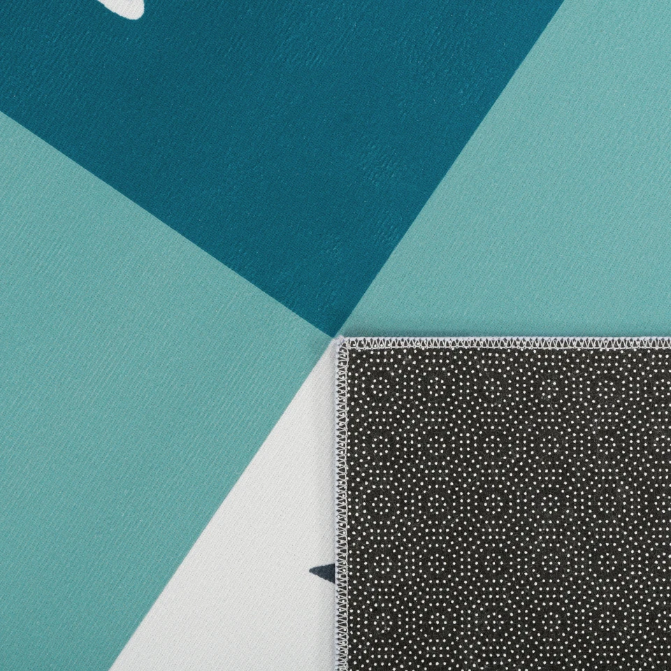 Kinderteppich Kinderzimmer Jungen Herzen Sterne Mond Spruch Blau Grau - Bild 4 von 4