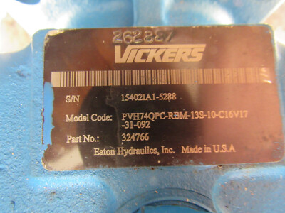 EATON VICKERS PVH74QPC-RBM-13S-10-C16V17-31-092 HYDRAULIC PUMP 324766