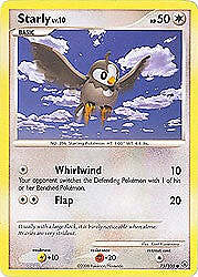 Pokemon Diamond and Pearl Majestic Dawn- Starly (Common) Card 75/100