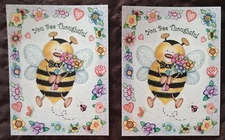 "Bee Thoughtful", (2) Leanin' Tree Thankful Notecards, New With (2) Envelopes 