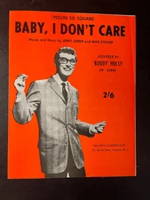 (You're So Square) Baby, I Don't Care - Buddy Holly-Sheet Music RARE CRISP 3886