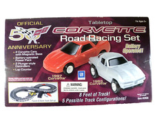 50th Anniversary Corvette Car Tabletop Road Racing Set Vintage 1997, Complete