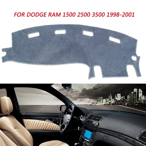 Gray Dash Mat Dashboard Cover Carpet for 1998-2001 Dodge Ram 1500 2500 3500