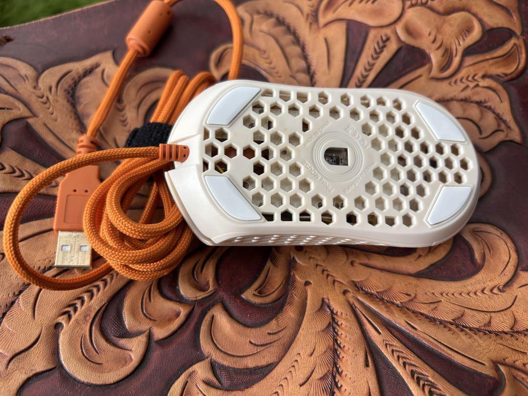 Finalmouse 有線 Finalmouse White Honeycomb Design Wired USB Mouse with Orange