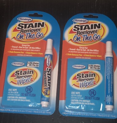 2 PK~ STAIN REMOVER  On The Go Power Stain Remover Pen AND WIPES   (2 PACK