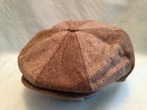 Brown Herringbone BAKER BOY BERRETTO CAPPELLO DA Strillone PAPERBOY  8-PANNELLO retrò anni 1920 Periodo edoardiano | eBay