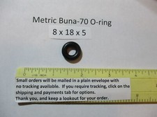 8mm ID x 18mm OD x 5mm thick O-ring. Buna-70. Quan 1.