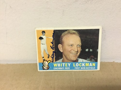Whitey Lockman Autogrammkarte - 1960 Topps Baseball - Cincinnati Reds