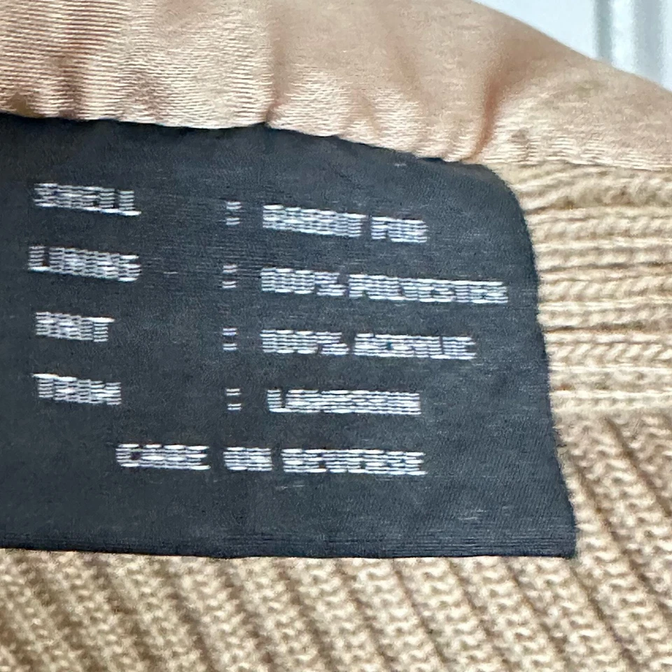 Chaleco de piel Colebrook Y2K conejo tejido cremallera suéter para mujer tostado talla mediana Foto 4 de 4