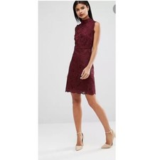 Ted Baker Latoya Dress High Neck Lace Medium Modest Wedding Cocktails Holidays