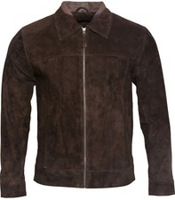 Mens Retro Brown 100% Goat Suede Leather Bike...