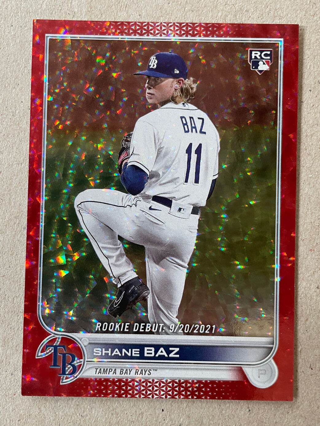 2022 Topps Update Rookie Debut Red Foil /199 Shane Baz #US240 Rookie RC