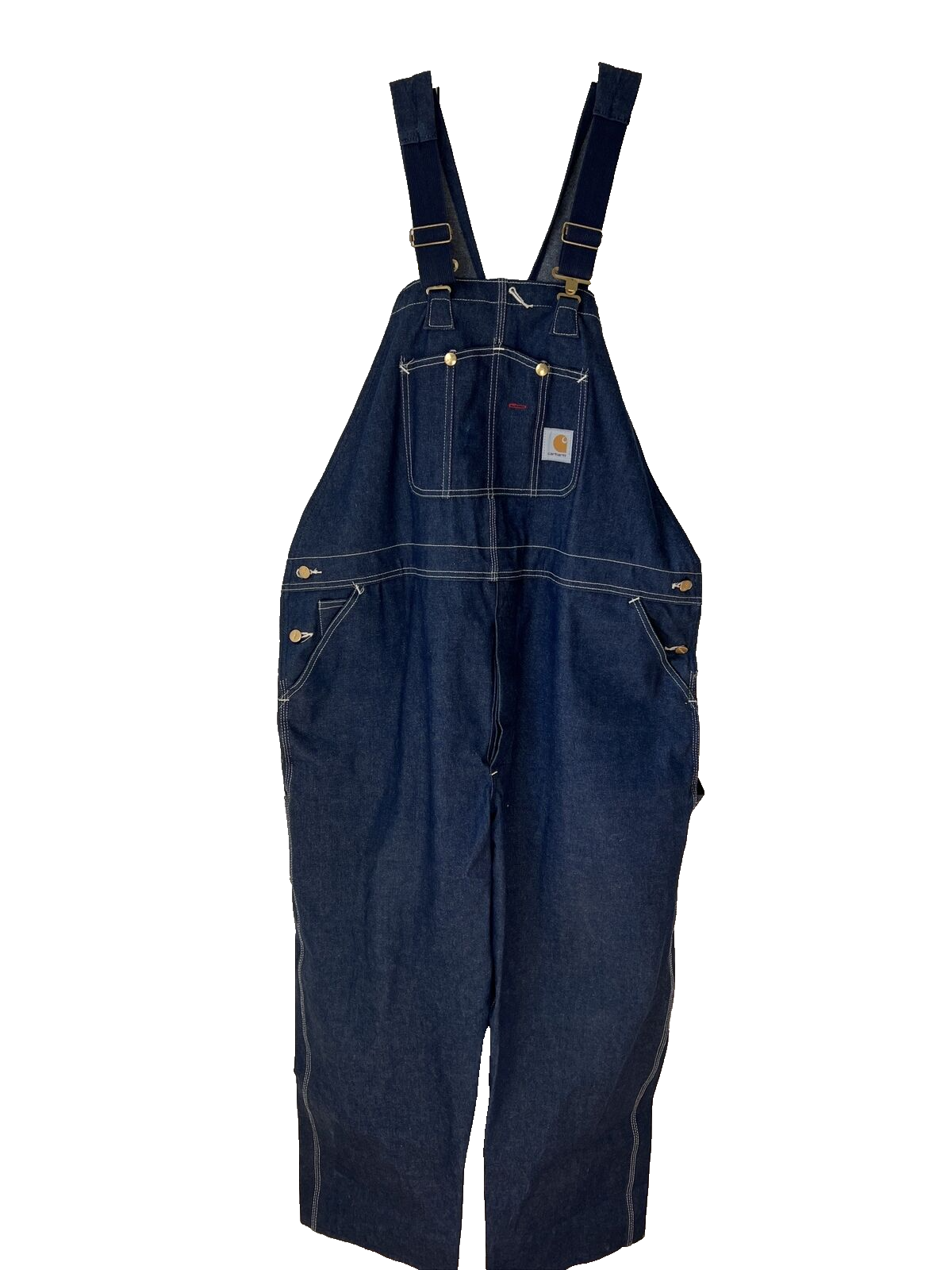 Men's Carhartt Denim Jean Carpenter Bib Overalls Blue R08 DNM Size