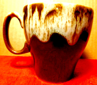 Canonsburg~U.S.A Brown Drip Glaze Coffee Cup/ Tea Mug  8 Oz Vintage Single