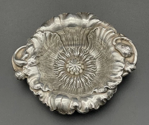 Reed & Barton Les Cinq Fleurs Sterling Silver Nut Dish Poppy
