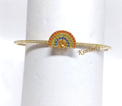 Swarovski Sparkling Dance Rainbow Bangle Gold-PVD Crystal