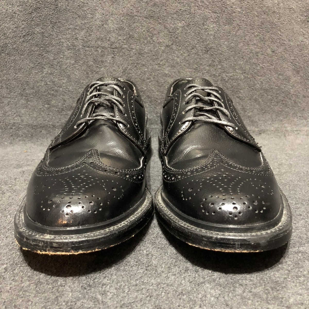 Stafford Shoes Mens Size 7.5 3E Wingtip Brogue Oxford USA Black Leather Stafford Shoes Mens Size 7.5 3E Wingtip Brogue Oxford 51401  main image 4