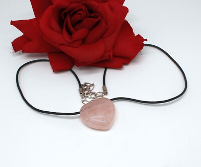 Jay King DTR Rose Quartz Heart Sterling Silver  23'' Necklace  CAT RESCUE