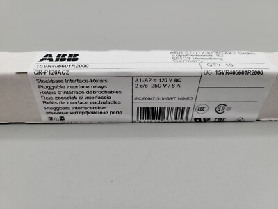 NEW (10 PACK) ABB 1SVR405601R2000 CR-P120AC2 PLUGGABLE INTERFACE RELAYS